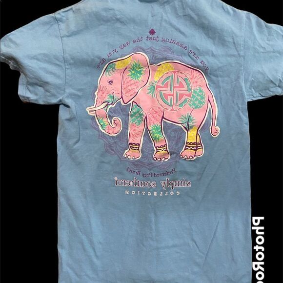 Super cute Simply Southern Women's Smile Short Sleeve Graphic T-Shirt - Picture 5 of 6